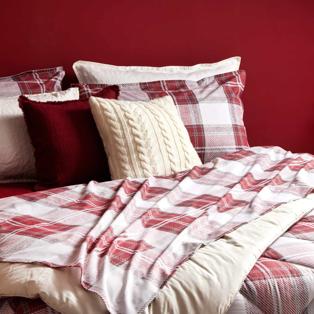 DOLOMITI Completo Letto Matrimoniale Tartan | Domus Zone