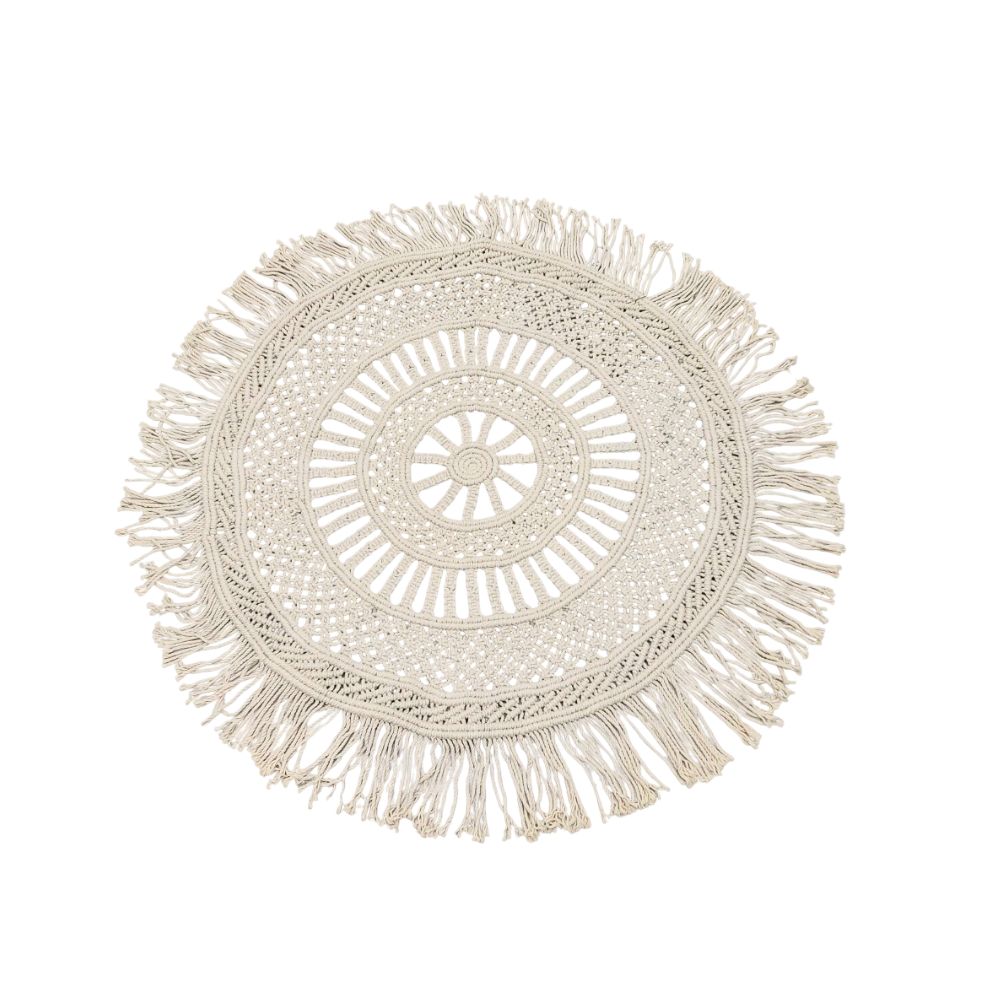 Tappeto BOHO CHIC Cotone Macramè Ø90cm | Domus Zone